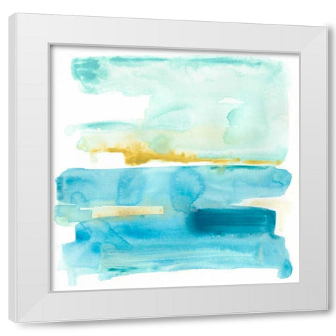 Liquid Shoreline V White Modern Wood Framed Art Print by Vess, June Erica