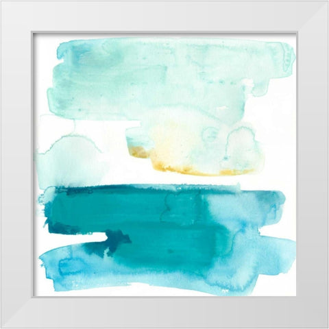 Liquid Shoreline VII White Modern Wood Framed Art Print by Vess, June Erica