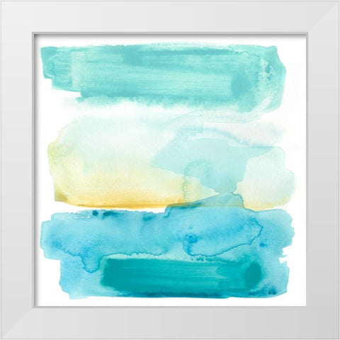 Liquid Shoreline VIII White Modern Wood Framed Art Print by Vess, June Erica