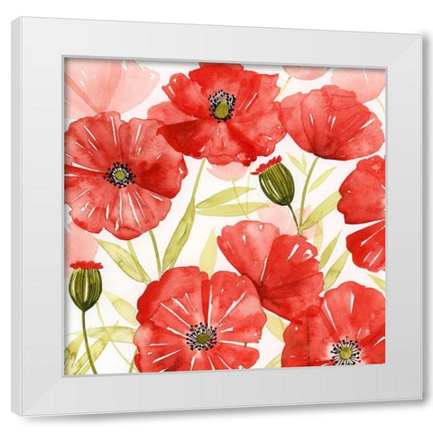 Poppy Screen I White Modern Wood Framed Art Print by Popp, Grace