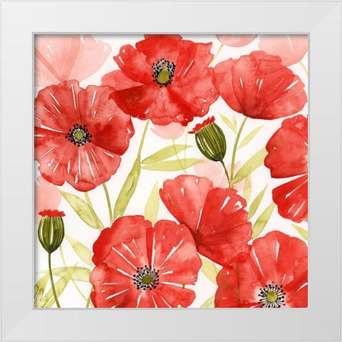 Poppy Screen I White Modern Wood Framed Art Print by Popp, Grace