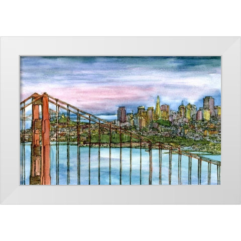 Coast to Coast II White Modern Wood Framed Art Print by Wang, Melissa