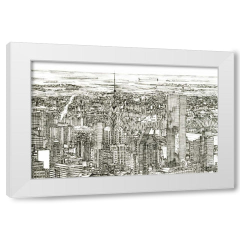 Skyline Sketch I White Modern Wood Framed Art Print by Wang, Melissa