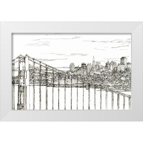 Skyline Sketch II White Modern Wood Framed Art Print by Wang, Melissa