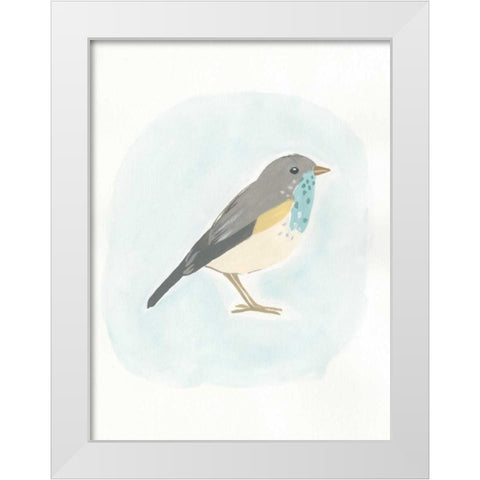 Dapper Bird I White Modern Wood Framed Art Print by Vess, June Erica