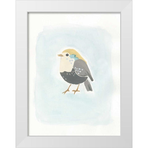 Dapper Bird II White Modern Wood Framed Art Print by Vess, June Erica