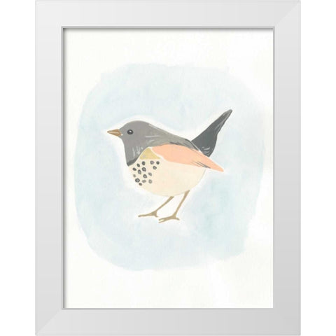 Dapper Bird IV White Modern Wood Framed Art Print by Vess, June Erica