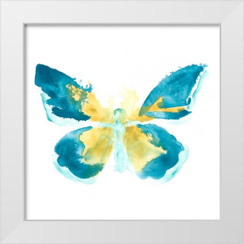 Butterfly Traces I White Modern Wood Framed Art Print by Vess, June Erica