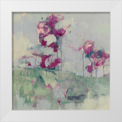 Fuchsia Treeline II White Modern Wood Framed Art Print by Goldberger, Jennifer