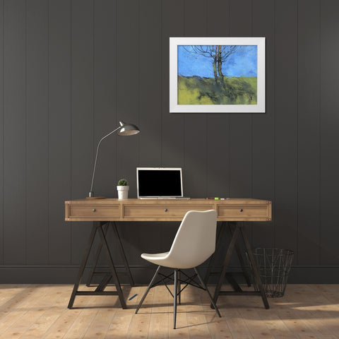 Heathland Tree Study White Modern Wood Framed Art Print by Bailey, Paul