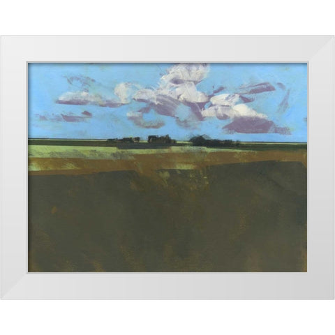Early December Fields White Modern Wood Framed Art Print by Bailey, Paul