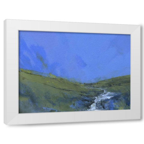 Afon Claerwen White Modern Wood Framed Art Print by Bailey, Paul