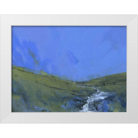Afon Claerwen White Modern Wood Framed Art Print by Bailey, Paul