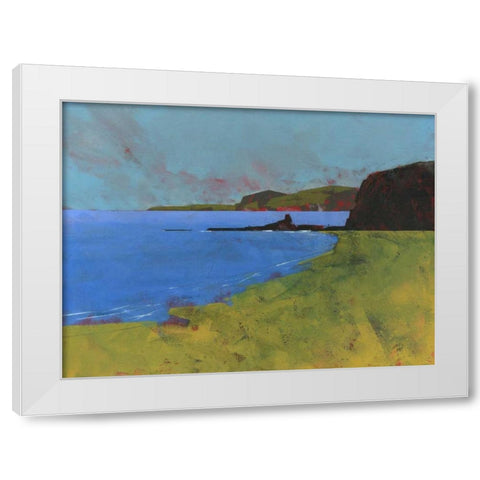 Ceredigion Cliffs White Modern Wood Framed Art Print by Bailey, Paul