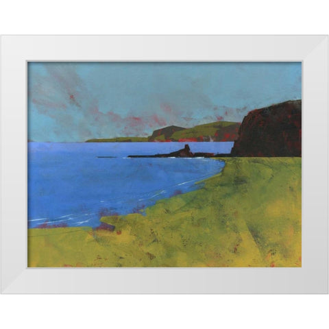Ceredigion Cliffs White Modern Wood Framed Art Print by Bailey, Paul