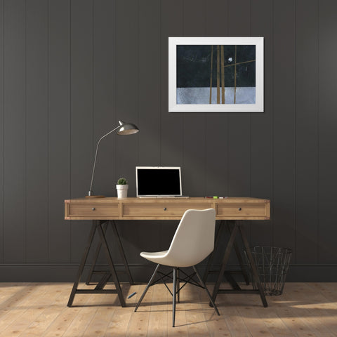 Four Trees and the Moon I White Modern Wood Framed Art Print by Bailey, Paul