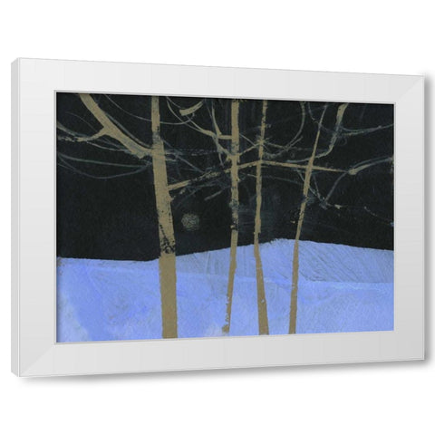 Four Trees and the Moon II White Modern Wood Framed Art Print by Bailey, Paul