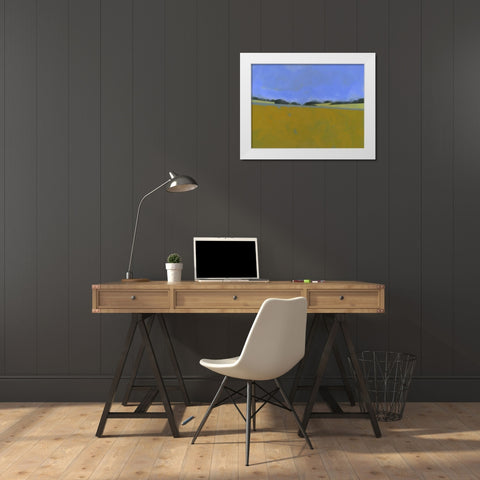Distant Flax White Modern Wood Framed Art Print by Bailey, Paul