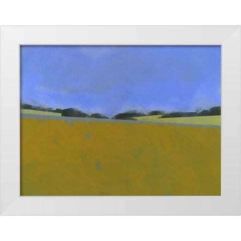 Distant Flax White Modern Wood Framed Art Print by Bailey, Paul
