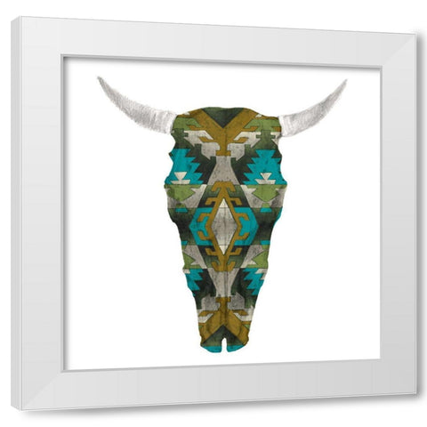 Day of the Dead Skull Mount I White Modern Wood Framed Art Print by Studio W