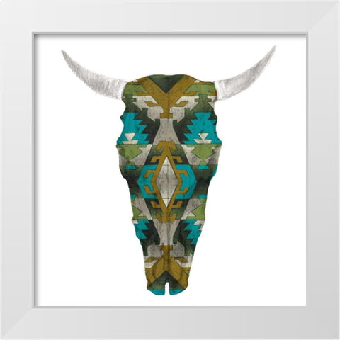 Day of the Dead Skull Mount I White Modern Wood Framed Art Print by Studio W