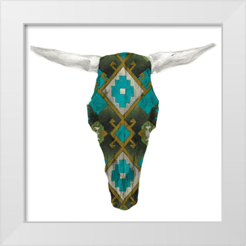 Day of the Dead Skull Mount II White Modern Wood Framed Art Print by Studio W