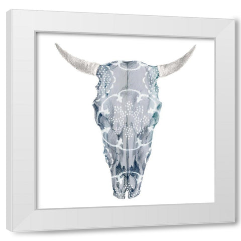 Day of the Dead Skull Mount III White Modern Wood Framed Art Print by Studio W