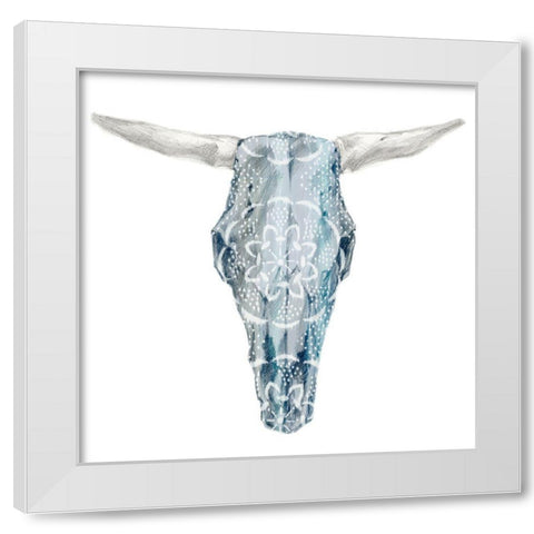 Day of the Dead Skull Mount IV White Modern Wood Framed Art Print by Studio W