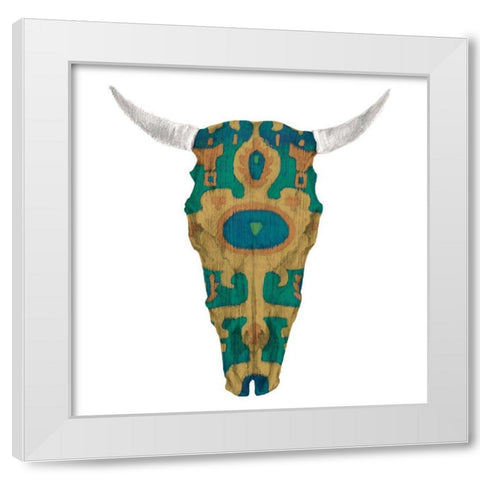 Day of the Dead Skull Mount V White Modern Wood Framed Art Print by Studio W