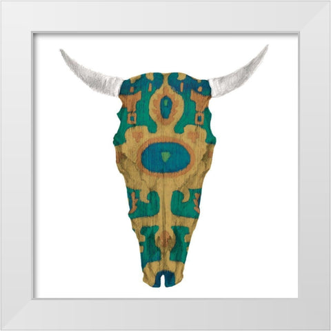 Day of the Dead Skull Mount V White Modern Wood Framed Art Print by Studio W