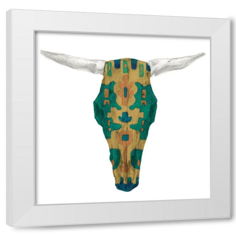 Day of the Dead Skull Mount VI White Modern Wood Framed Art Print by Studio W