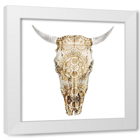 Day of the Dead Skull Mount VII White Modern Wood Framed Art Print by Studio W