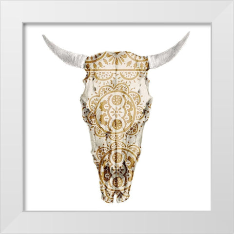 Day of the Dead Skull Mount VII White Modern Wood Framed Art Print by Studio W
