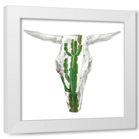 Day of the Dead Skull Mount IX White Modern Wood Framed Art Print by Studio W