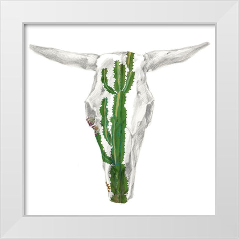 Day of the Dead Skull Mount IX White Modern Wood Framed Art Print by Studio W