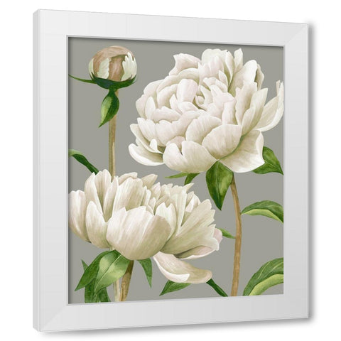 White Peonies I White Modern Wood Framed Art Print by Popp, Grace