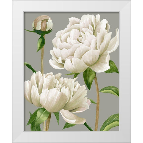 White Peonies I White Modern Wood Framed Art Print by Popp, Grace
