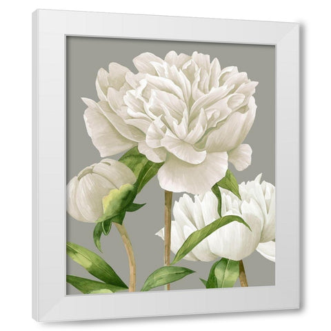 White Peonies II White Modern Wood Framed Art Print by Popp, Grace