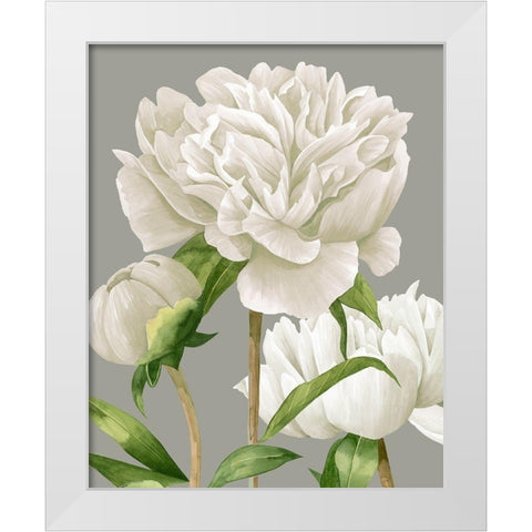 White Peonies II White Modern Wood Framed Art Print by Popp, Grace