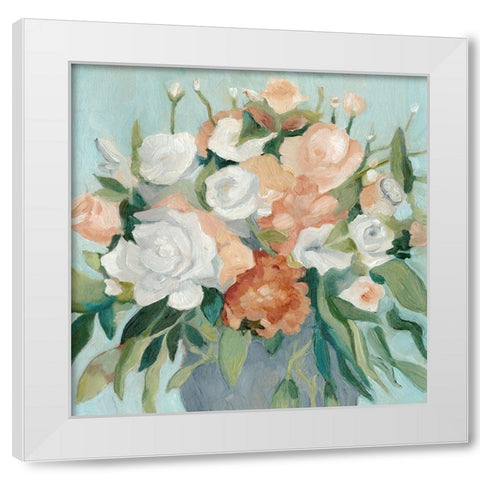 Soft Pastel Bouquet I White Modern Wood Framed Art Print by Scarvey, Emma