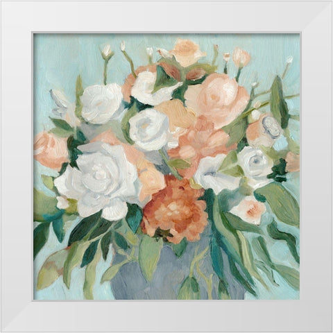 Soft Pastel Bouquet I White Modern Wood Framed Art Print by Scarvey, Emma