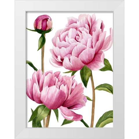 Winsome Peonies I White Modern Wood Framed Art Print by Popp, Grace