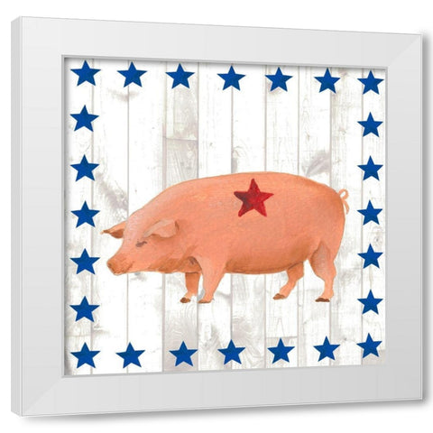 Americana Animals IV White Modern Wood Framed Art Print by Moore, Regina