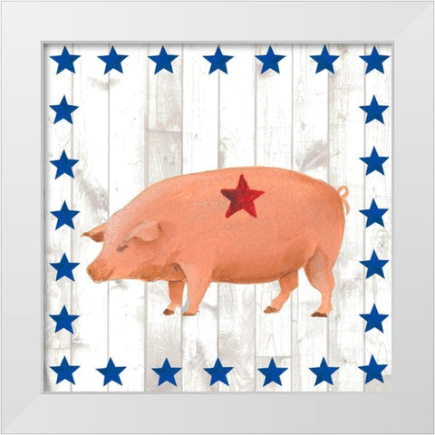 Americana Animals IV White Modern Wood Framed Art Print by Moore, Regina