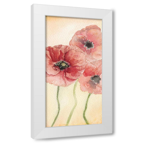 Poppy Composition I White Modern Wood Framed Art Print by Chabot, Natasha
