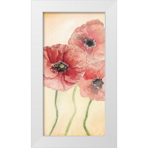 Poppy Composition I White Modern Wood Framed Art Print by Chabot, Natasha