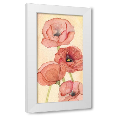 Poppy Composition II White Modern Wood Framed Art Print by Chabot, Natasha