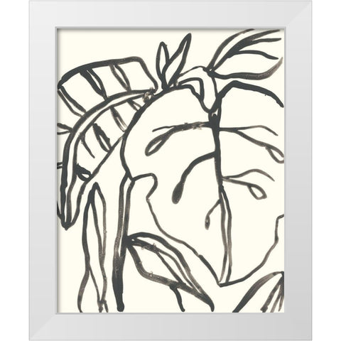 Tropical Contour I White Modern Wood Framed Art Print by Vess, June Erica