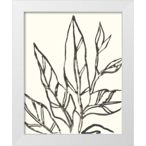 Tropical Contour II White Modern Wood Framed Art Print by Vess, June Erica