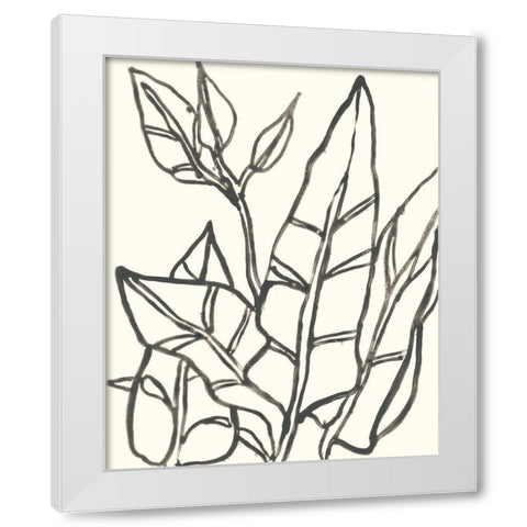 Tropical Contour III White Modern Wood Framed Art Print by Vess, June Erica